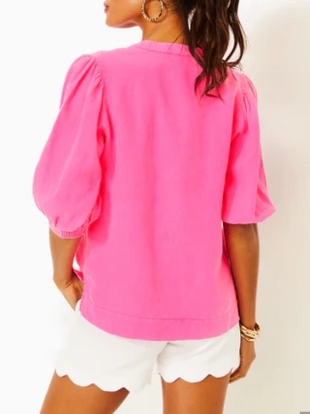 NWT Lilly Pulitzer Mialeigh Elbow Sleeve Top Roxie Pink Size 2